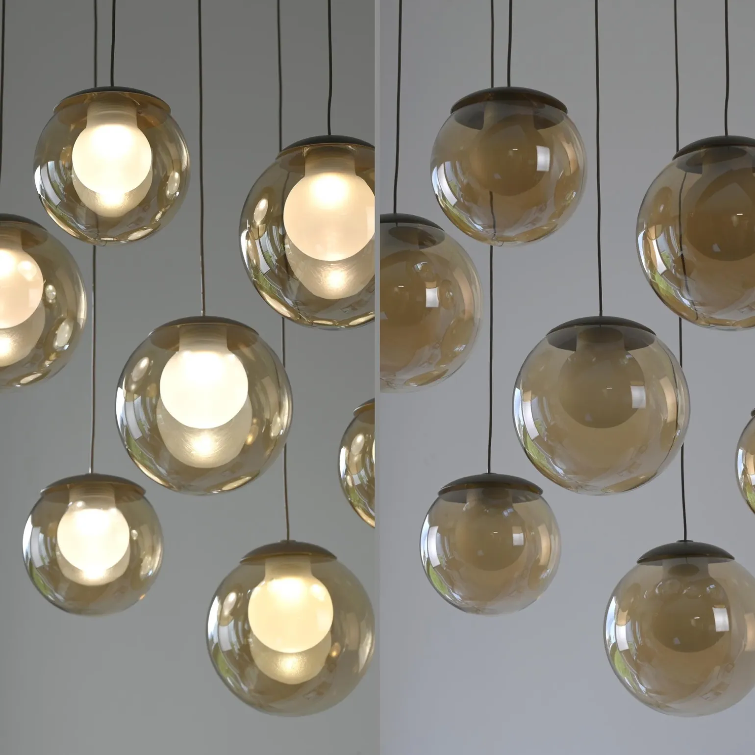 Kaskadowa lampa na pilota, z regulacją światła i wysokości BRĄZOWA (2587-97) - Paul Neuhaus