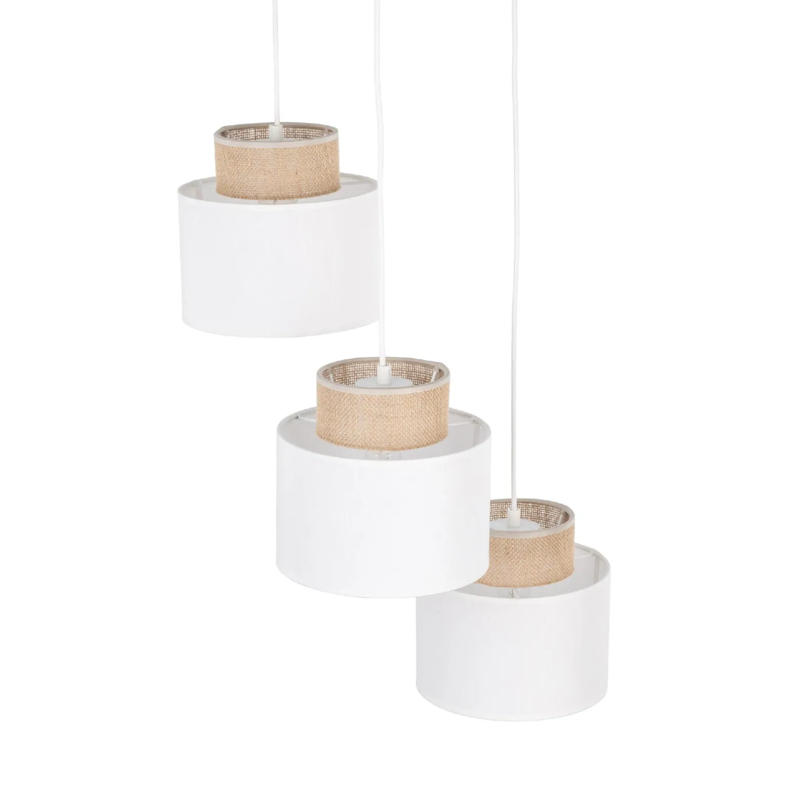 Kaskadowa lampa wisząca DUO WHITE JUTA 3 KOŁO (2594) - TK Lighting