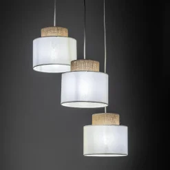 Kaskadowa lampa wisząca DUO WHITE JUTA 3 KOŁO (2594) - TK Lighting