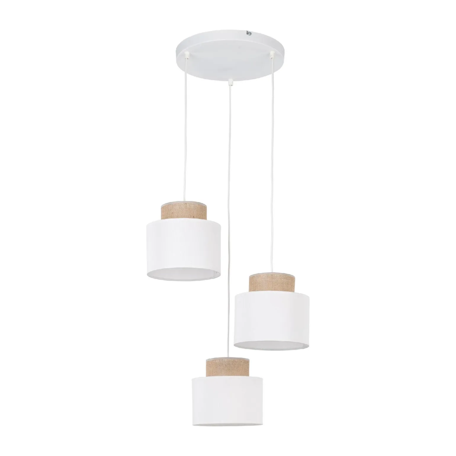 Kaskadowa lampa wisząca DUO WHITE JUTA 3 KOŁO (2594) - TK Lighting