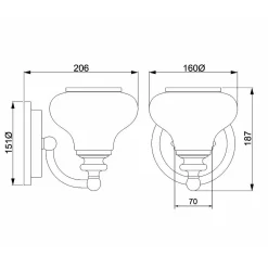Kinkiet Ainsley (HK-AINSLEY1-BATH) - Elstead Lighting