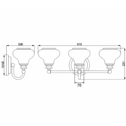 Kinkiet Ainsley (HK-AINSLEY3-BATH) - Elstead Lighting