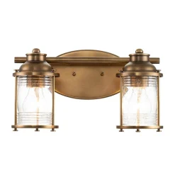 Kinkiet Ashlandbay - 2 źródła światła - Naturalny mosiądz (QN-ASHLANDBAY2-NBR-BATH) - Quintiesse