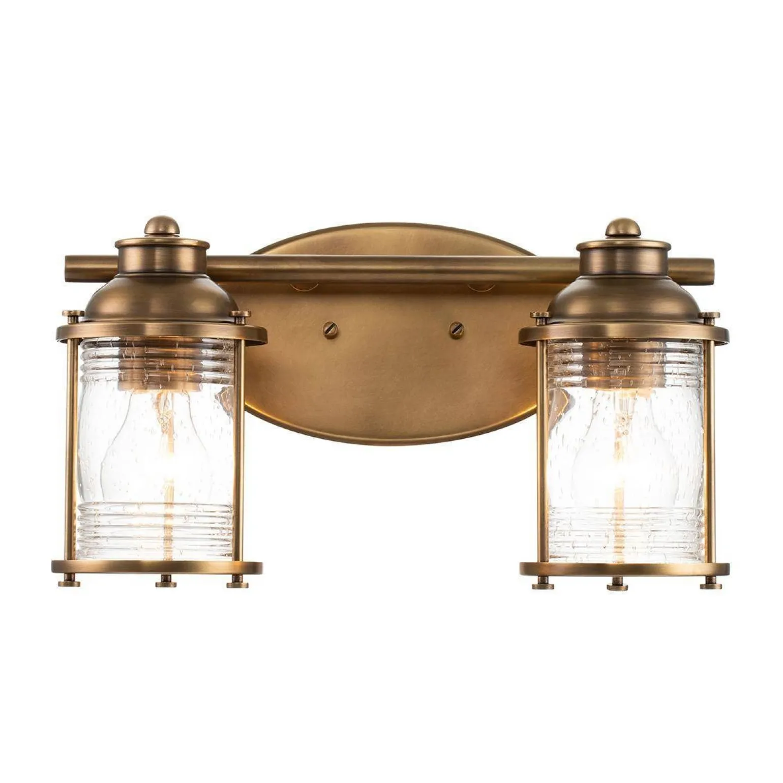 Kinkiet Ashlandbay - 2 źródła światła - Naturalny mosiądz (QN-ASHLANDBAY2-NBR-BATH) - Quintiesse