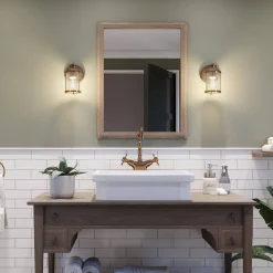 Kinkiet Ashlandbay - 1 źródło światła - Naturalny mosiądz (QN-ASHLANDBAY1-NBR-BATH) - Quintiesse