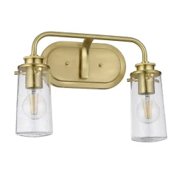 Kinkiet Braelyn - 2 źródła światła - Szczotkowany mosiądz (QN-BRAELYN2-BB) - Quintiesse