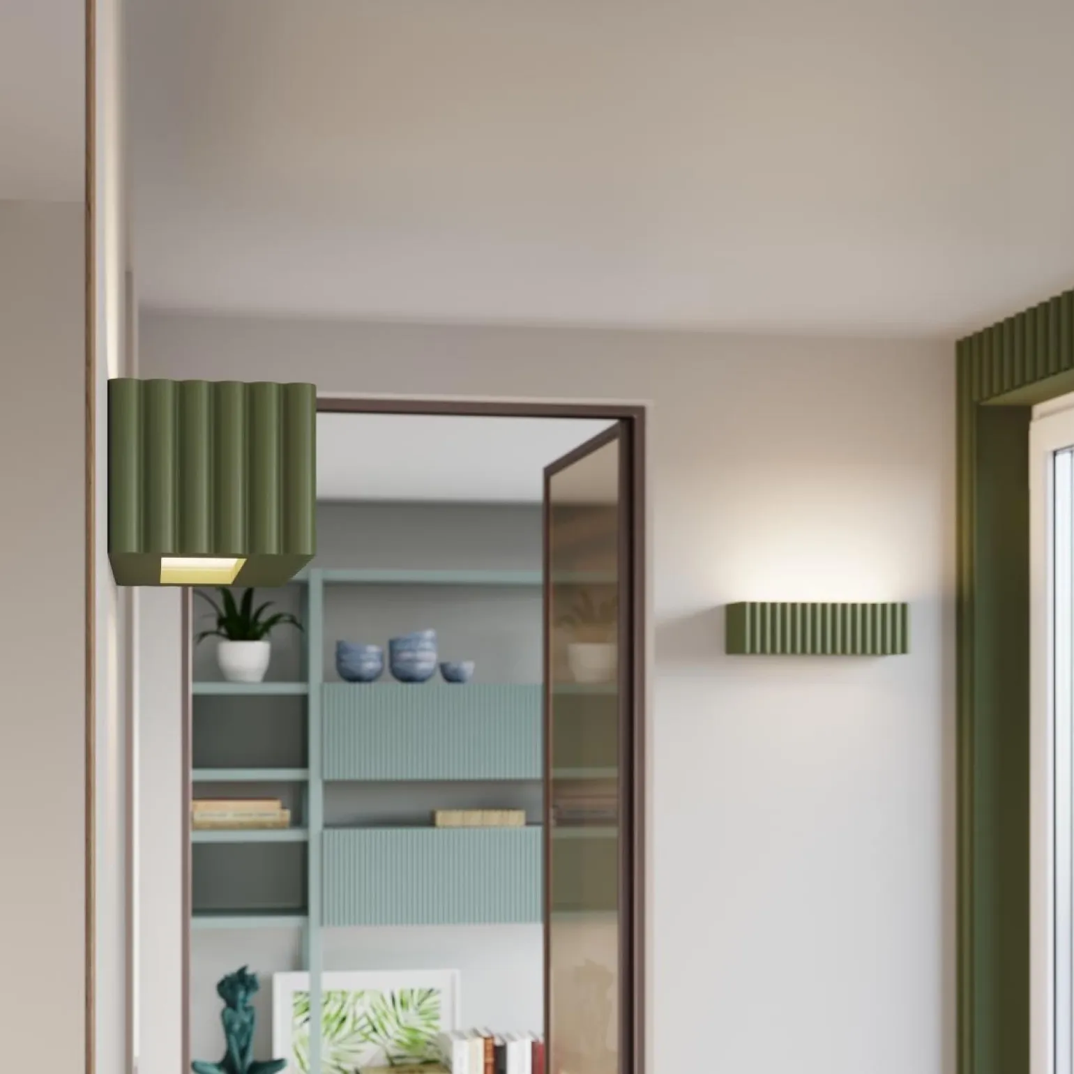 Kinkiet ceramiczny RIGATA zielony oliwkowy (SL.1888) - Sollux Lighting