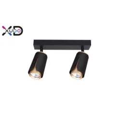 Kinkiet GU10 LED x2 czarny+złoty (XD-IK262B) - Xudo