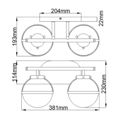 Kinkiet Hollis (HK-HOLLIS2-C-BK-BATH) - Elstead Lighting
