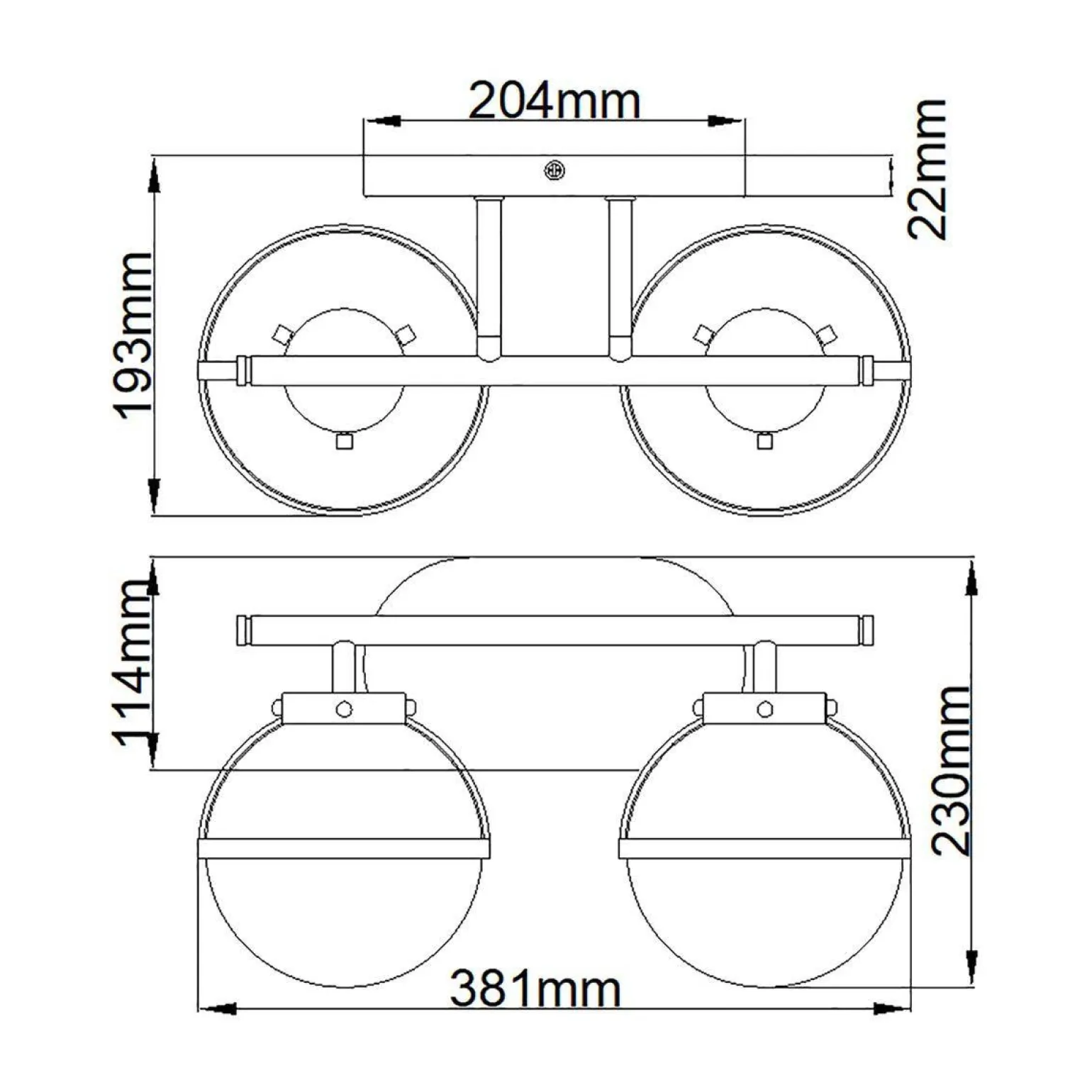 Kinkiet Hollis (HK-HOLLIS2-O-HB-BATH) - Elstead Lighting