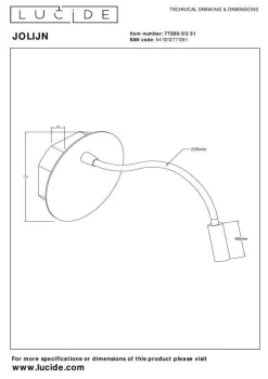 Kinkiet JOLIJN (77289/03/31) - Lucide