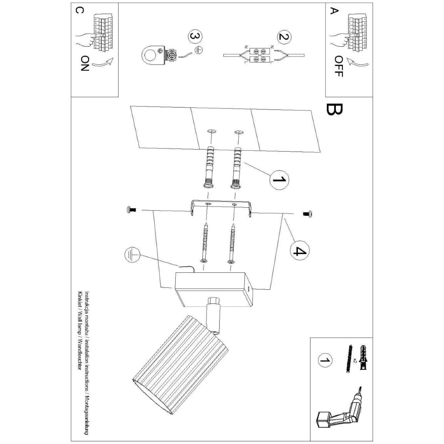 Kinkiet KARBON ochra czerwona (SL.1635) - Sollux Lighting
