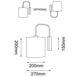 Kinkiet Lamego K - Biały (320 mm) (4044) - Shilo