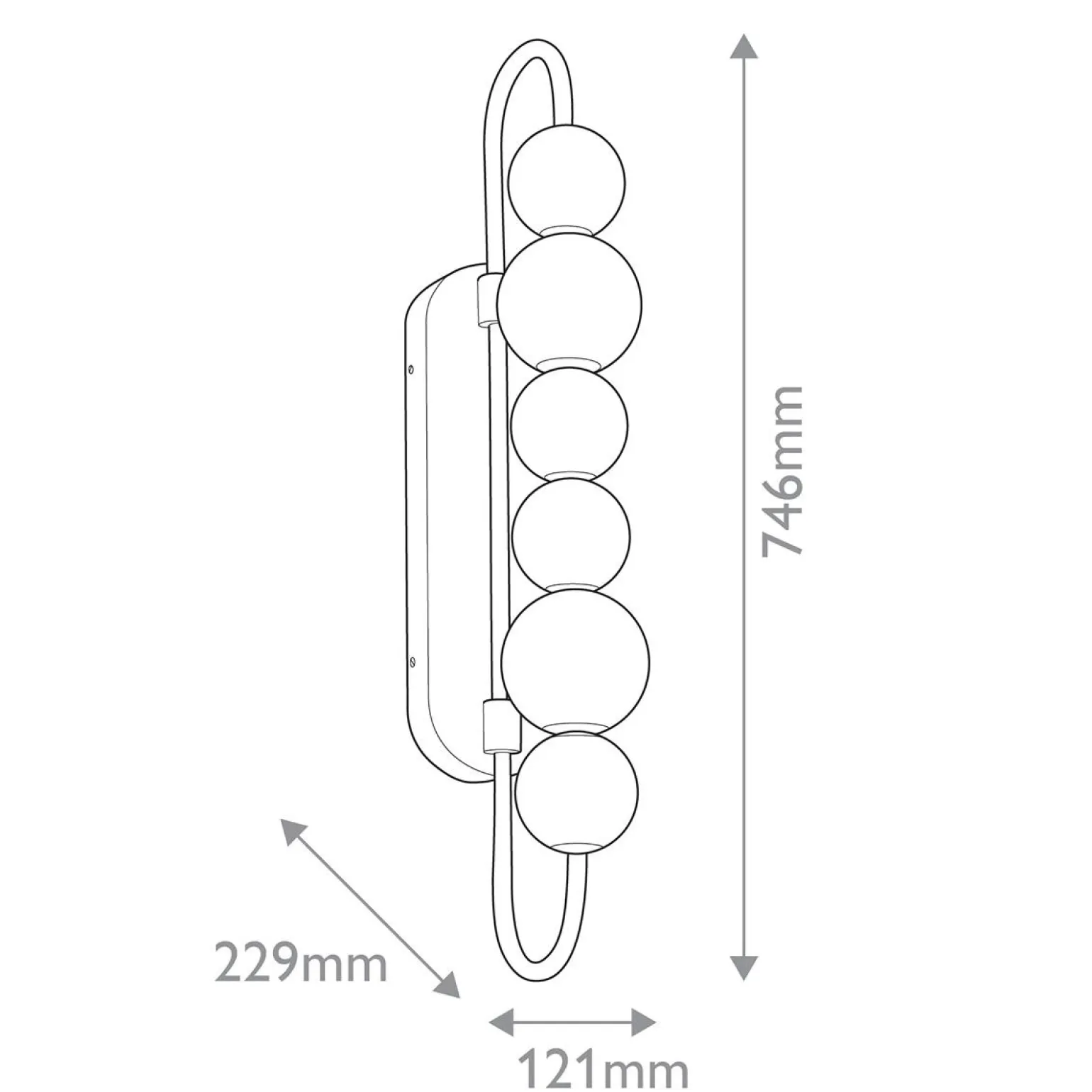 Kinkiet LED Marni - Naturalny mosiądz (QN-MARNI-6WB-NBR) - Quintiesse