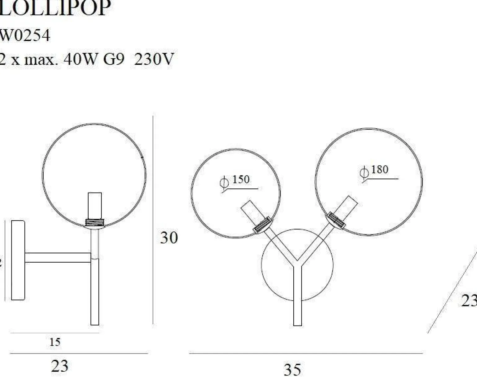 Kinkiet LOLLIPOP (W0254) - Maxlight
