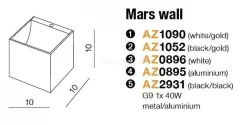 Kinkiet MARS aluminium (AZ0895 | GM1109-ALU) - AZZARDO