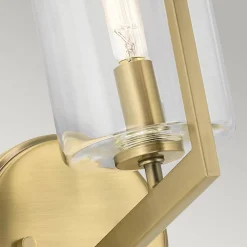 Kinkiet Nye - 1 źródło światła - Szczotkowany naturalny mosiądz (QN-NYE1-BNB) - Quintiesse