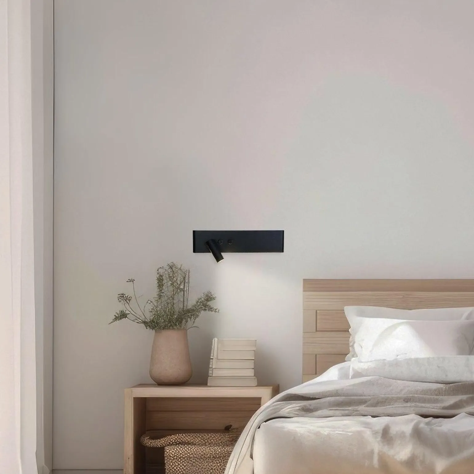 Kinkiet przy łóżku w sypialni Resort czarny lewy (ML1570) - Milagro