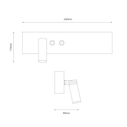 Kinkiet przy łóżku w sypialni Resort czarny lewy (ML1570) - Milagro