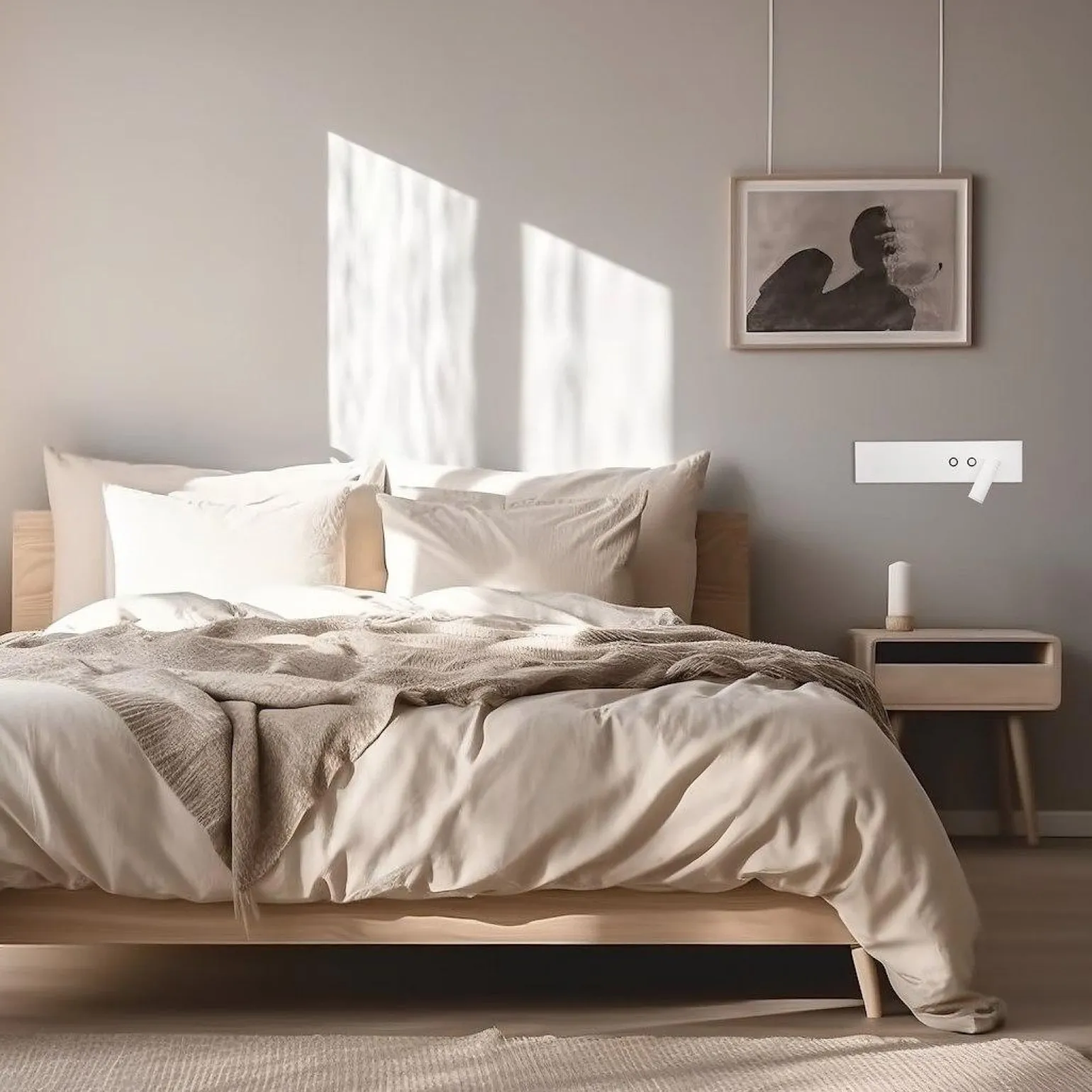 Kinkiet przy łóżku w sypialni Resort biały prawy (ML1569) - Milagro