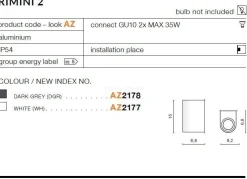Kinkiet RIMINI 2 white (AZ2177 | MAX-1172-WH) - AZZARDO