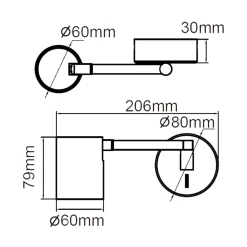 Kinkiet SNOW z wysięgnikiem biały (LP-731/1WL WH) - Light Prestige