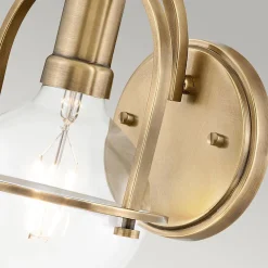 Kinkiet Somerset - 1 źródło światła - Przezroczyste szkło - Stary mosiądz (QN-SOMERSET1-C-HB) - Quintiesse