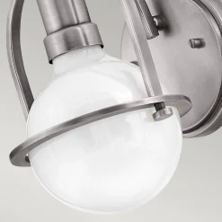 Kinkiet Somerset - 1 źródło światła - Opalowe szkło - Szczotkowany nikiel (QN-SOMERSET1-BN) - Quintiesse