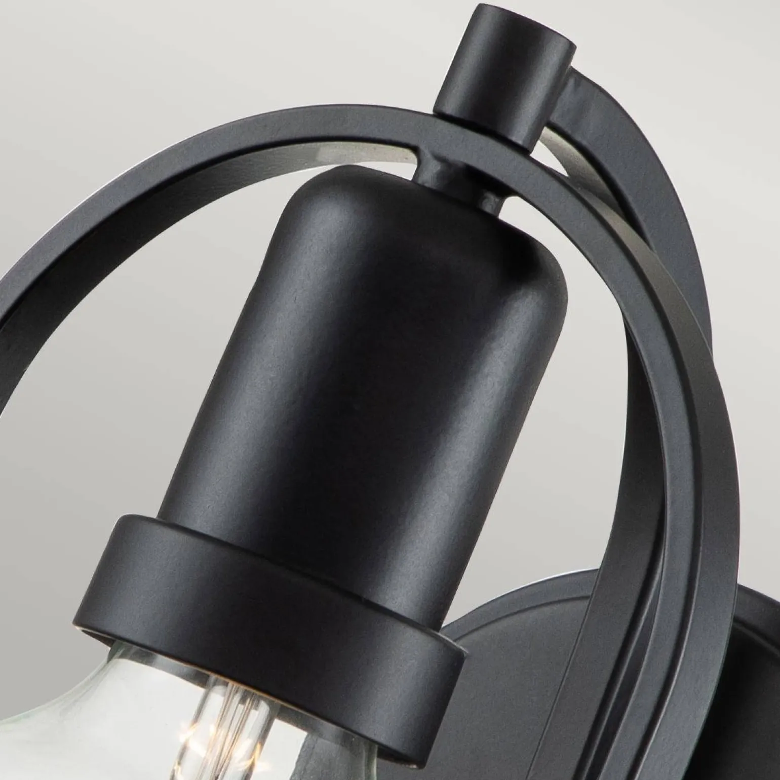 Kinkiet Somerset - 1 źródło światła - Przezroczyste szkło - Czarny (QN-SOMERSET1-C-BK) - Quintiesse
