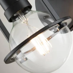 Kinkiet Somerset - 1 źródło światła - Opalowe szkło - Czarny (QN-SOMERSET1-BK) - Quintiesse