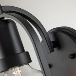 Kinkiet Somerset - 1 źródło światła - Opalowe szkło - Czarny (QN-SOMERSET1-BK) - Quintiesse