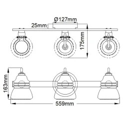 Kinkiet Talland (KL-TALLAND3-PC-BATH) - Elstead Lighting