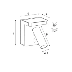 Kinkiet z ładowarką indukcyjną LOFER biały (W0374) - MAXLIGHT