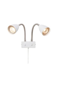 Kinkiet z wyłącznikiem CIRO Wall 2L White/Steel (108900) Markslojd