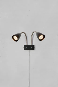 Kinkiet z wyłącznikiem CIRO Wall 2L Black/Steel (108901) Markslojd