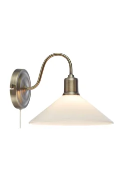 Kinkiet ze szklanym kloszem Vela Antique Brass/ Shiny White (108865) Markslojd