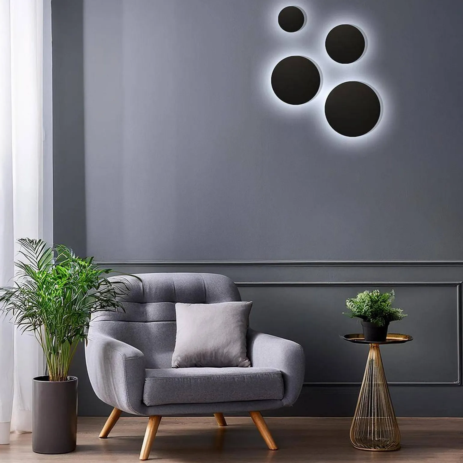 Kinkiet ze zmienną barwą światła Disk 15W 3CCT IP65 Czarny (ML1287) - Milagro