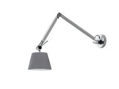 Kinkiet ZYTA S WALL ALU stelaż aluminium AZ 2295 + AZ 2598 klosz grey | szary - średnica 20 - Azzardo