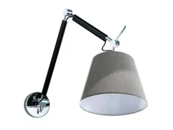 Kinkiet ZYTA S WALL stelaż czarny | black AZ 1844 + AZ 2598 klosz grey | szary - średnica 20 - Azzardo