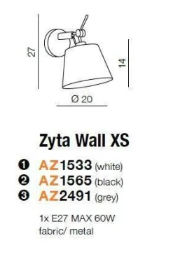 Kinkiet Zyta XS kolor czarny (AZ1565) Azzardo