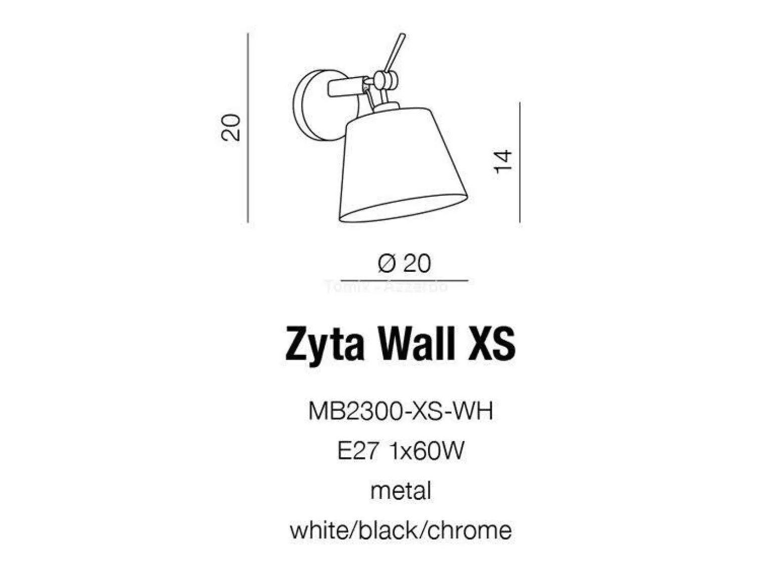 Kinkiet ZYTA XS szary (AZ2491) Azzardo