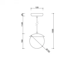 KUUL F biała sufitowa lampa wisząca z podwyższoną szczelnością IP44 (KLF111PS0) - Ummo