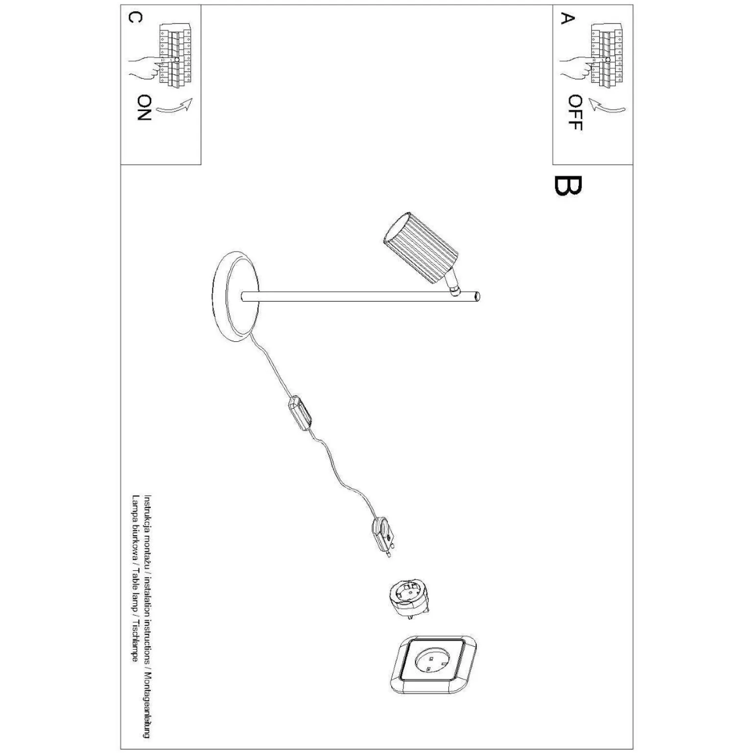 Lampa biurkowa KARBON czarna (SL.1586) - Sollux Lighting