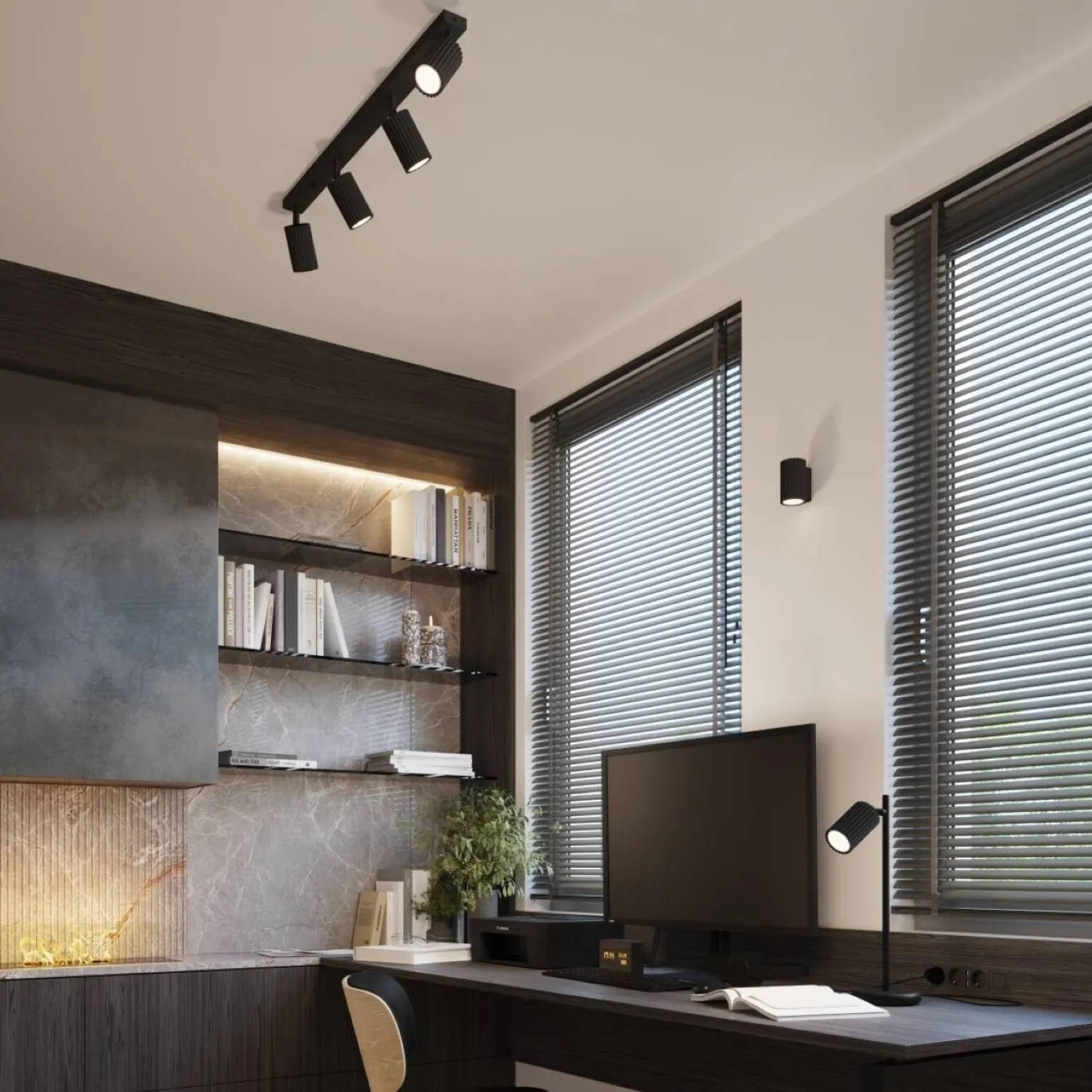 Lampa biurkowa KARBON czarna (SL.1586) - Sollux Lighting