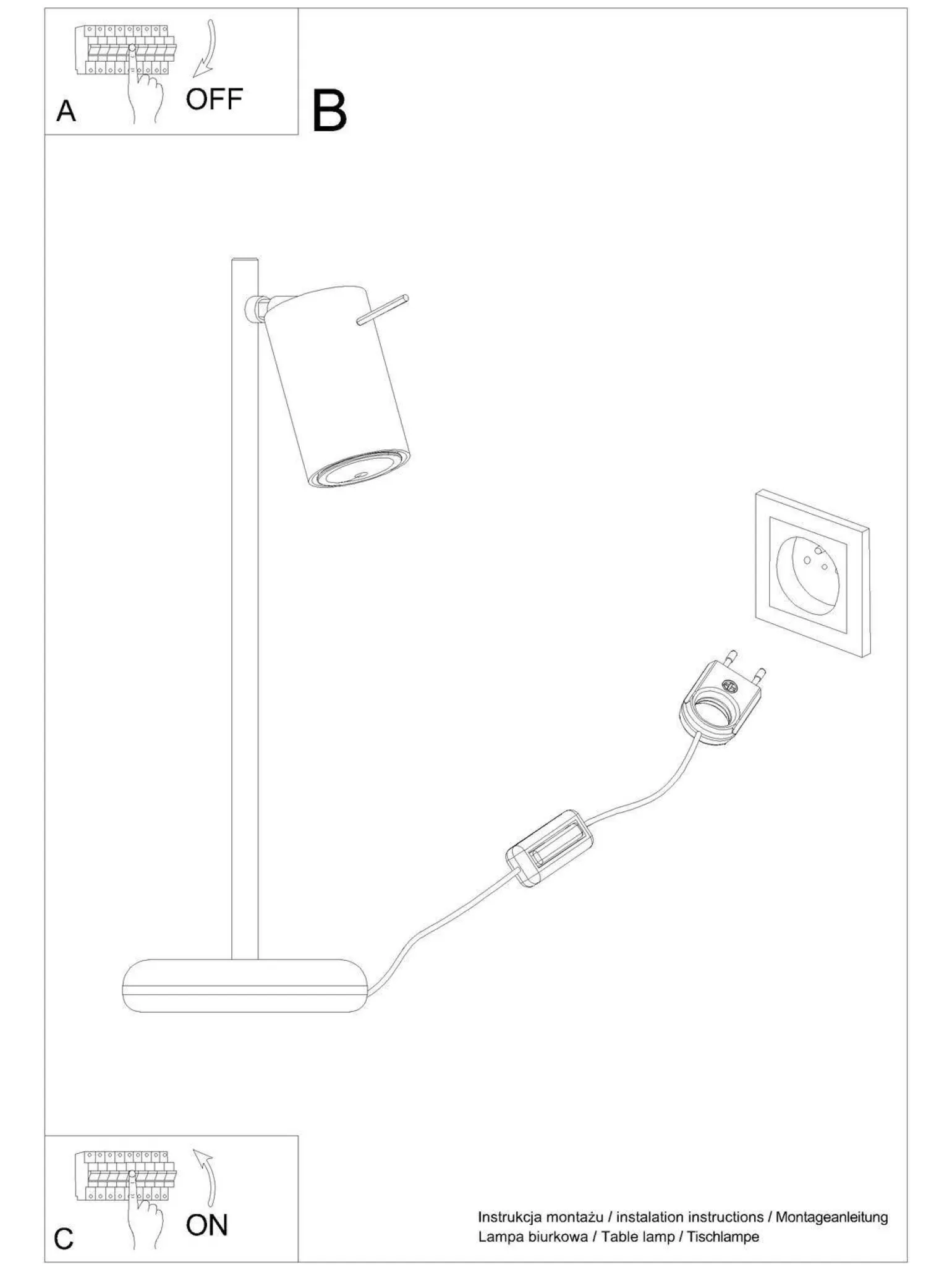 Lampa biurkowa RING czarna (SL.1091) - Sollux