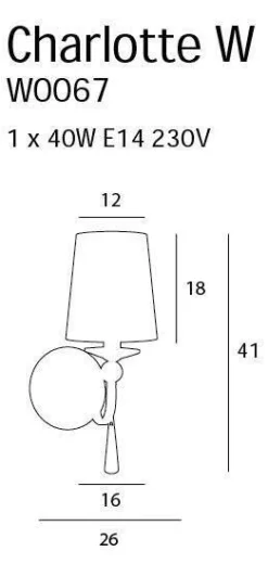 Lampa ścienna, kinkiet CHARLOTTE (W0067) Max light