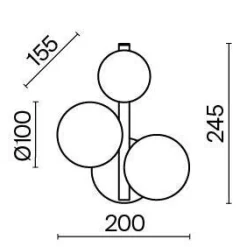 Lampa ścienna (kinkiet) Dallas (MOD545WL-03G) - Maytoni