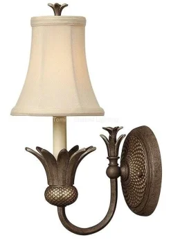 Lampa ścienna, kinkiet PLANTATION kol. PERŁOWY BRĄZ (HK/PLANT1 PZ) - Hinkley - Elstead Lighting