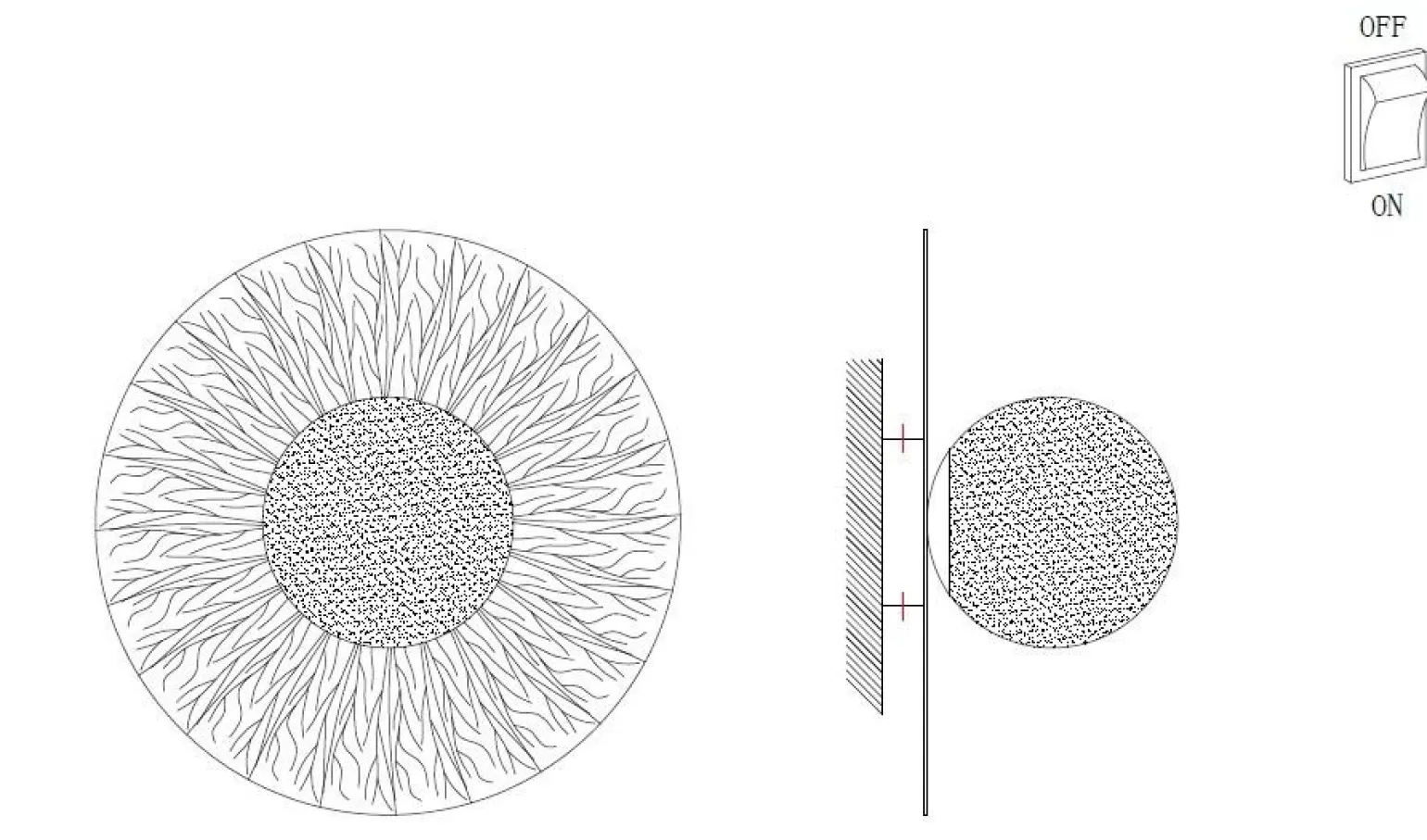 Lampa ścienna SUN S złota 20 cm (ST-FB230946-D20) - Step into Design