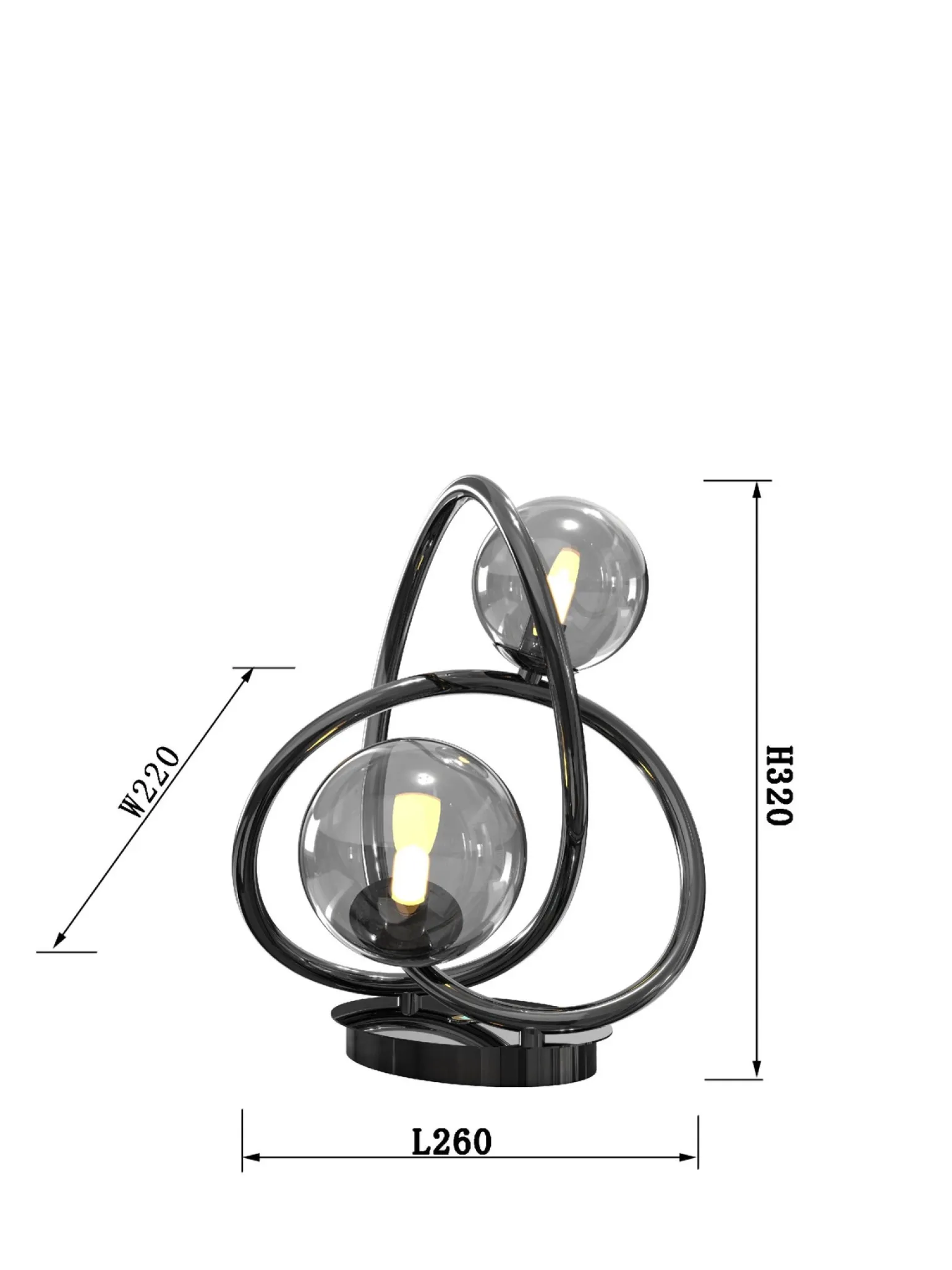 Lampa dekoracyjnana stół NANCY czarny chrom (8014-205) - Aviano Lighting